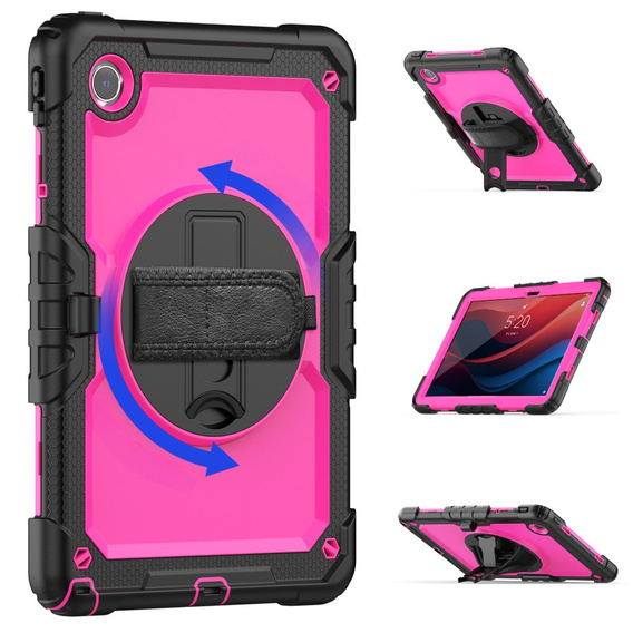Husa blindată pentru Lenovo Tab M11, carcasă de protecție 360 cu slot pentru stylus, roz