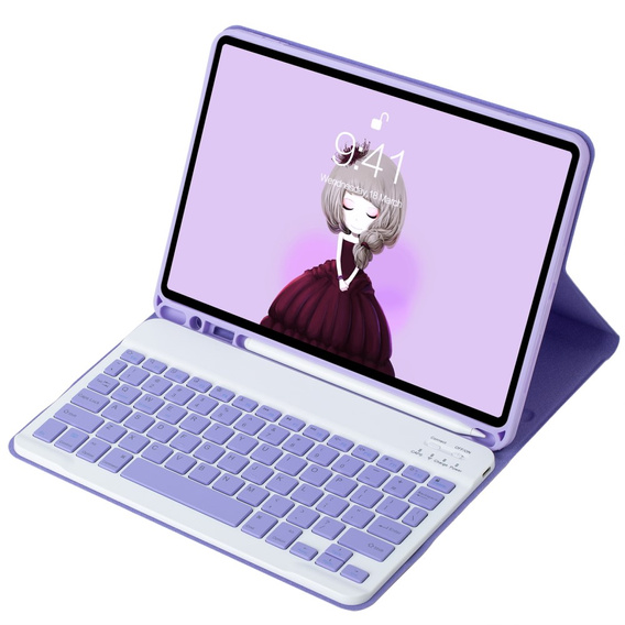 Carcasă cu tastatură bluetooth pentru iPad 11" 2025 A16 (11 gen.) / iPad 10.9" 2022 (10 gen.), Purple
