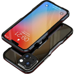 Husa LUPHIE pentru iPhone 13, Armor Bumper, negru / roșu