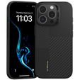 Carcasa BENKS Kevlar pentru iPhone 16 Pro, pentru MagSafe, Carbon Fiber, negru