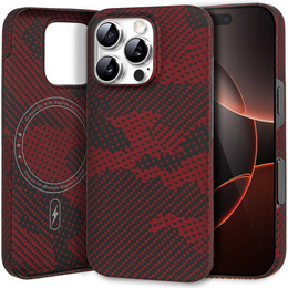Carcasă pentru iPhone 16 Pro, Aramid Fiber MagSafe, roșu