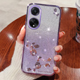Husă pentru Oppo A58 4G, Glitter Flower, violet