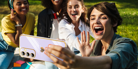 Carcasa pentru Samsung Galaxy A36, Electro heart, violet + sticlă 9H