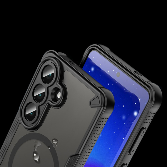 Husă blindată pentru Samsung Galaxy S26, pentru MagSafe, mată, neagră