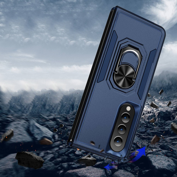 Husă blindată pentru do Samsung Galaxy Z Fold 4 5G, Nox Case Ring, albastru