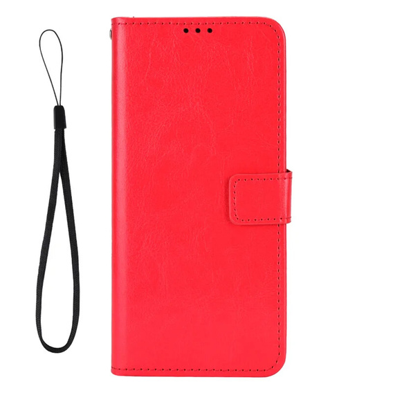 Cu clapetă pentru Motorola Edge 50 Neo / Motorola ThinkPhone 25, Crazy Horse Wallet, roșu