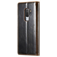 Carcasă flip CASEME pentru Samsung Galaxy S9+ Plus, Waxy Textured, cafea