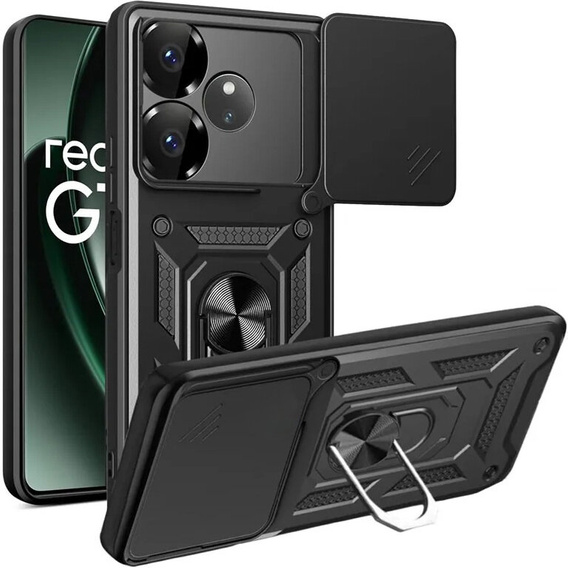 Husă blindată pentru Realme GT 6 / 6T, CamShield Slide, negru