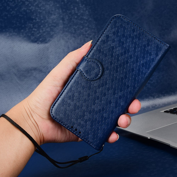 Husa cu clapetă pentru Xiaomi Redmi Note 14 4G, Wallet Rhombus, albastru