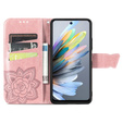 Cu clapetă pentru Motorola Moto G15 / Motorola Moto G15 Power, Butterfly, roz rose gold