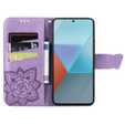 Cu clapetă pentru Xiaomi Redmi Note 13 Pro 5G, Butterfly, violet