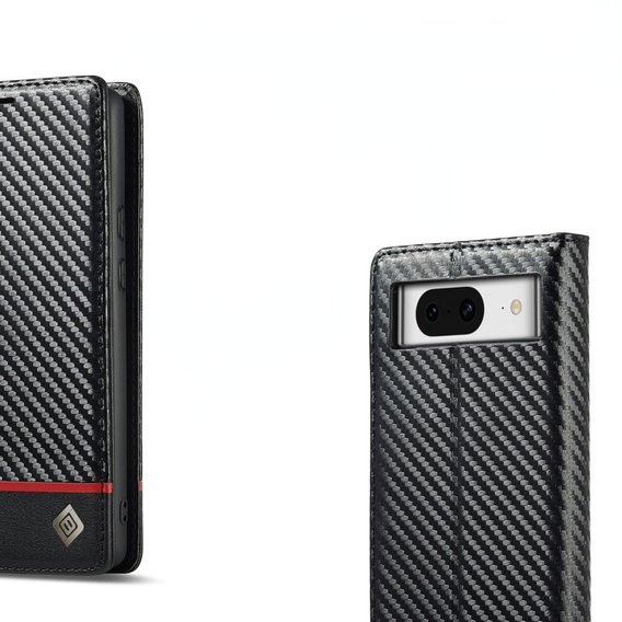 Carcasă cu clapetă pentru Google Pixel 8A, Carbon LC.IMEEKE, negru