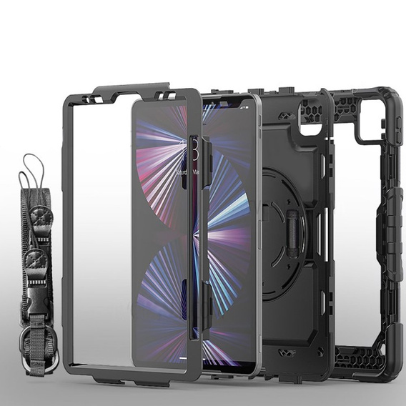 Husa blindată pentru iPad Pro 11" 2022/2021 (4/3 gen.), carcasă de protecție 360 cu slot pentru stylus, albastru