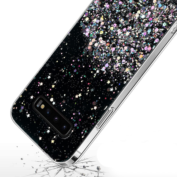 Huse pentru Samsung Galaxy S10 Plus, Glittery, negru