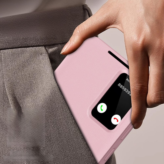 Husă cu clapetă pentru Samsung Galaxy S23, Smart View Wallet, roz