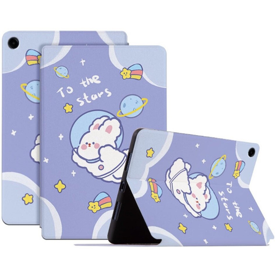Husă cu clapetă pentru Samsung Galaxy Tab A9+, space rabbit