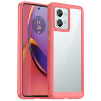 Huse pentru Motorola Moto G84 5G, Fusion Hybrid, transparent / roșu