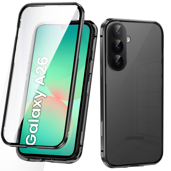 Husa pentru Samsung Galaxy A26, Magnetic Dual Glass, negru