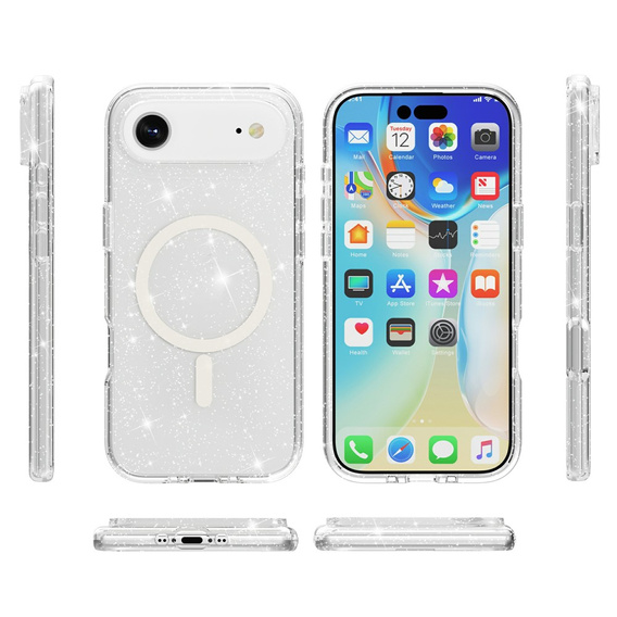 Husă pentru iPhone Air, pentru MagSafe, glitter, transparentă