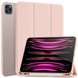 Carcasă pentru iPad Pro 12.9" 2022/2021/2020 (6/5/4 gen.), Smart Pencil, cu suport pentru stylus, roz