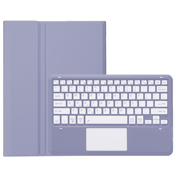 Carcasă + tastatură Samsung Galaxy Tab S9+, Leather Pen Slot TouchPad, violet