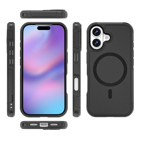 Husă MagForce pentru iPhone 17, pentru MagSafe, blindată, neagră