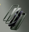 Husă blindată pentru iPhone 15 Pro Max, Dexnor CamProtect MagSafe, verde (Două rame)
