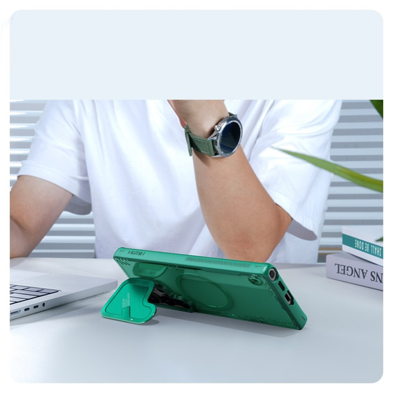Carcasă pentru Samsung Galaxy S25 Ultra, carcasă blindată Nillkin, Icelade Prop, pentru Magsafe, verde