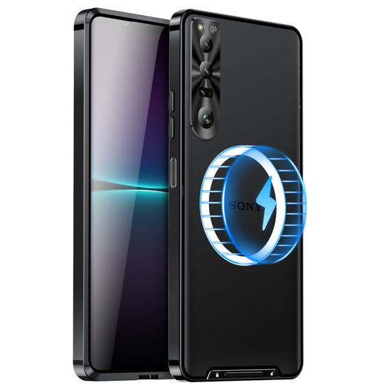 Carcasă de protecție pentru camera foto pentru Sony Xperia 1 V, CamShield MagSafe, transparent / negru
