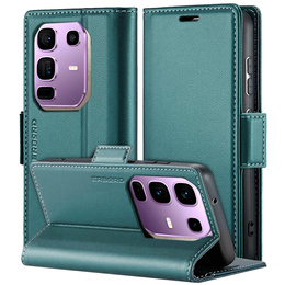 Husă pentru Infinix Note 50 Pro, ERBORD Glossy Litchi, portofel cu clapetă, verde
