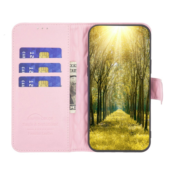 Cu clapetă pentru Motorola Edge 40 Neo, Wallet, BINFEN COLOR, roz