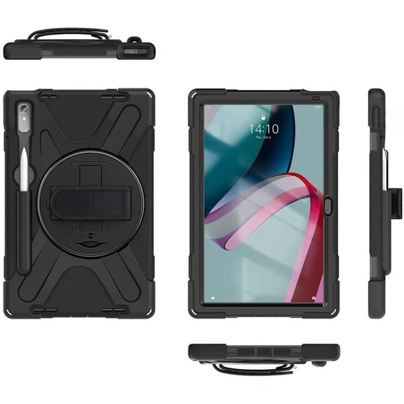 Husa blindată pentru Lenovo Tab P11 Pro Gen 2 TB132FU TB132XU 11.2", carcasă de protecție 360 cu slot pentru stylus, negru