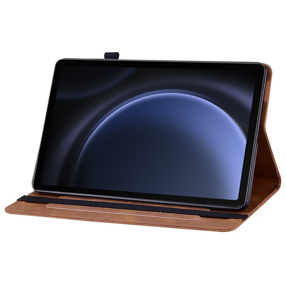 Husa pentru Samsung Galaxy Tab S10 Lite / S10 FE / S9 FE, Wallet Pen Slot, maro