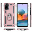 Husă blindată pentru Xiaomi Redmi Note 10/10S, Nox Case Ring, roz rose gold