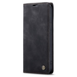 Husa CASEME pentru iPhone 14 Pro, Leather Wallet Case, negru