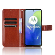 Cu clapetă pentru Motorola Moto G24 / G24 Power / G04, Crazy Horse Wallet, maro