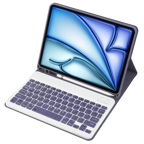 Carcasă + tastatură Apple iPad Air 11" 6 gen. 2024, Leather Pen Slot, violet
