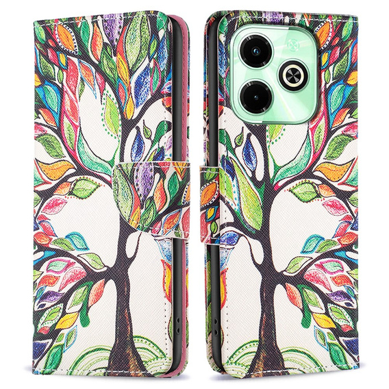 Cu clapetă pentru Infinix Hot 40i, Wallet, Tree of Life