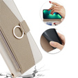 Carcasă flip pentru Samsung Galaxy S22, Wallet Zipper Pocket, cu oglindă, alb
