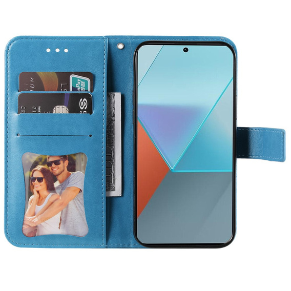 Cu clapetă pentru Xiaomi Redmi Note 13 Pro 5G, Mandala, albastru