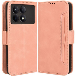 Cu clapetă pentru Xiaomi Poco F6 Pro, Card Slot, roz