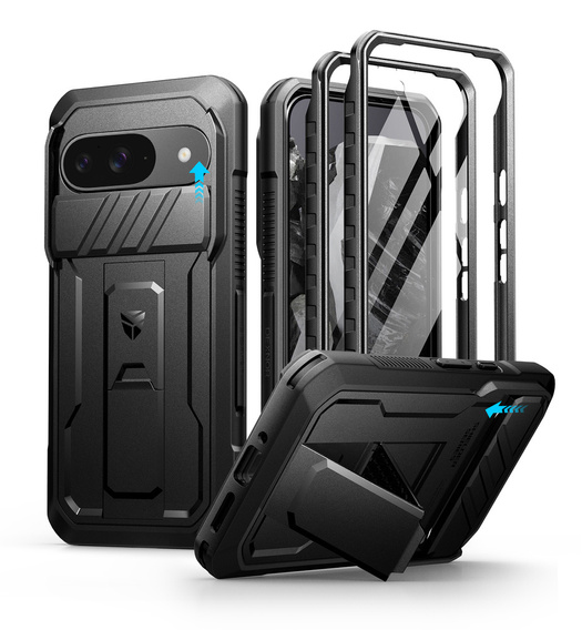 Husă blindată pentru Google Pixel 9A, Dexnor Full Body (Two Frames), negru