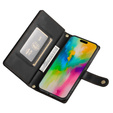 Cu clapetă pentru iPhone 16 Pro, Wallet Zipper Pocket, negru