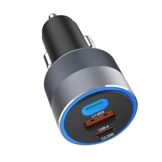 Încărcător auto Forcell F-Energy Alu 85 W, 2 × USB-C + USB-A, PD / QC 4.0 / SFC 2.0