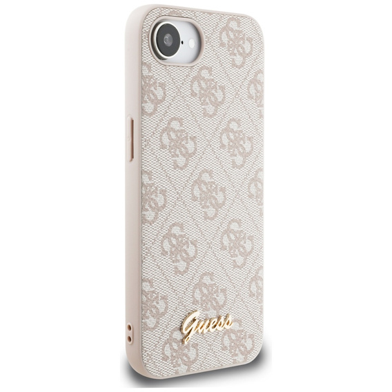 GUESS Huse pentru iPhone 16E, 4G Metal Gold Logo, roz