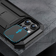 Husă pentru iPhone 15 Pro, R-JUST CamShield Slide, armată, negru