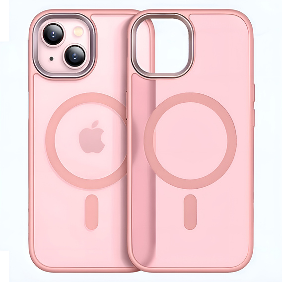 Husă pentru iPhone 13, pentru MagSafe, ERBORD Matt Case, roz + sticlă pentru ecran
