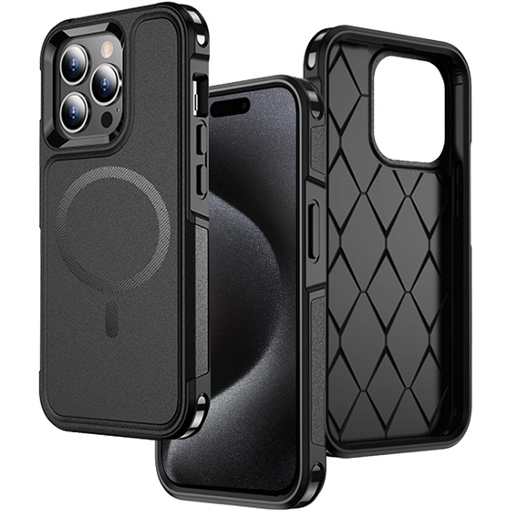 Huse pentru iPhone 15 Pro Max, MagForce MagSafe, negru
