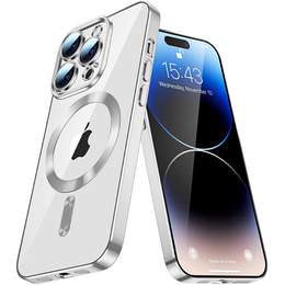 Huse pentru iPhone 14 Pro, ERBORD Hybrid MagSafe Case, de argint