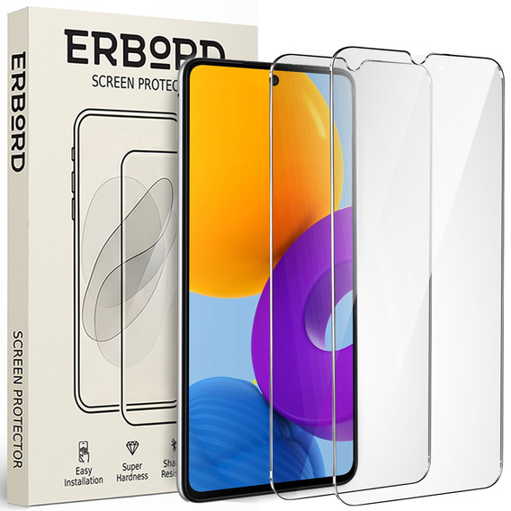 2x sticlă călită pentru Samsung Galaxy M52, ERBORD 9H Hard Glass pe ecran